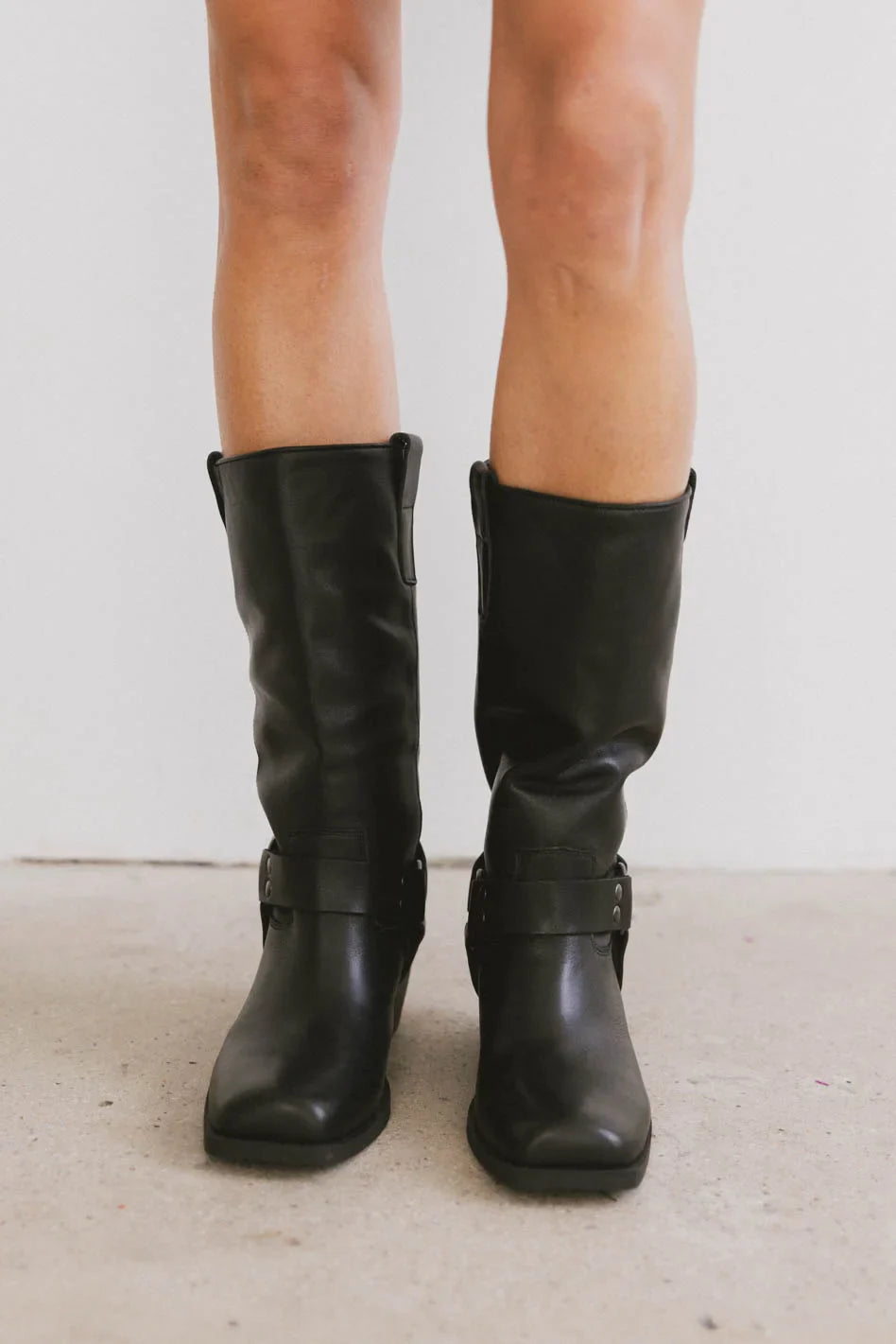 leather Boots in black