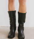 leather Boots in black