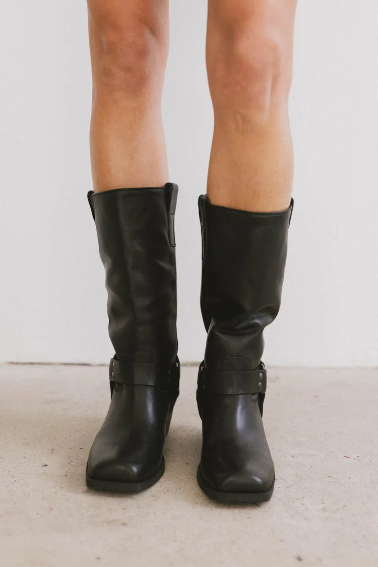 leather Boots in black