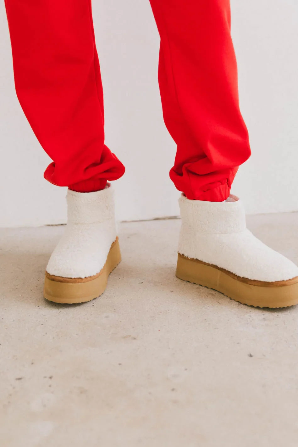 Fleece platform shoes