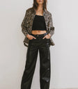 Two hand pockets pants in black