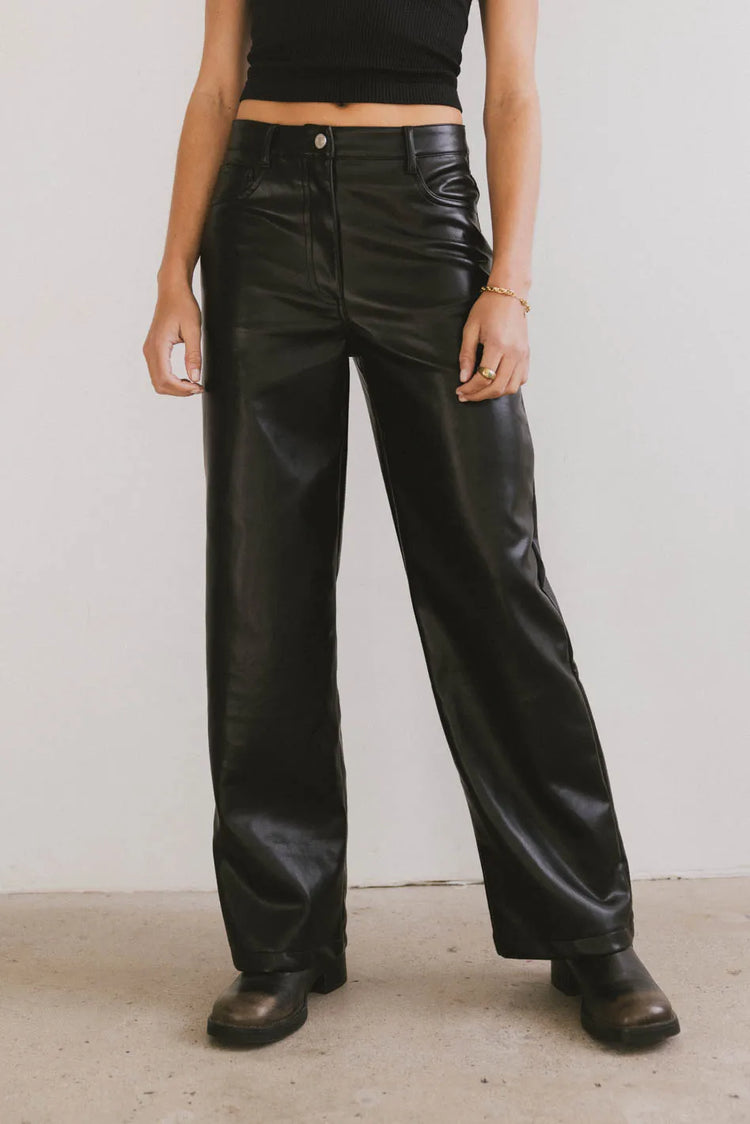 High rise leather pats