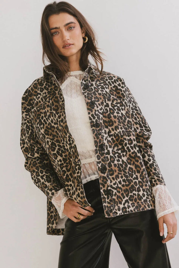 Leopard print jacket in brown