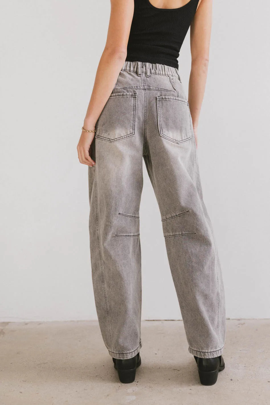 Grey barrel jeans