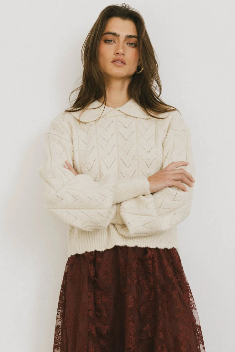 Knit sweater in cream