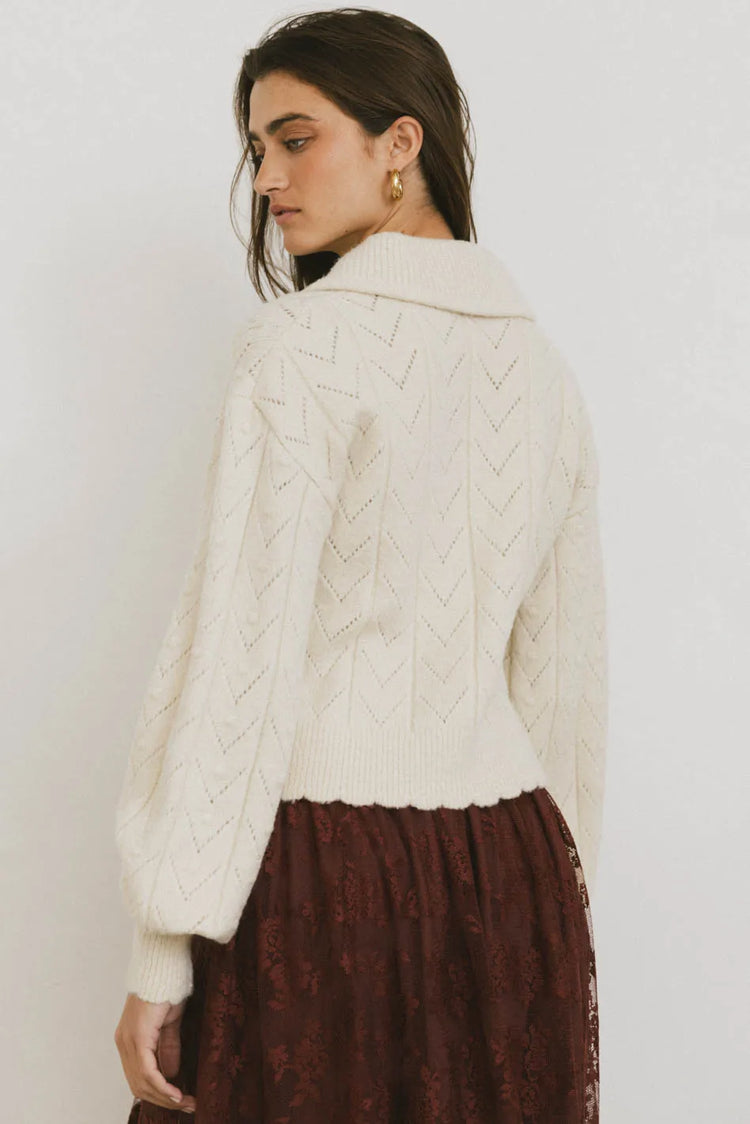 Long sleeves sweater in cream