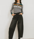 barrel denim jeans in black