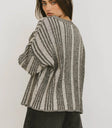 Striped plain top in black