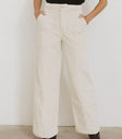 Two hand pockets corduroy pants in cream