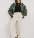 Corduroy pants in cream