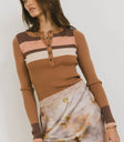 Ribbed top in brown