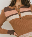 Knit sweater in brown