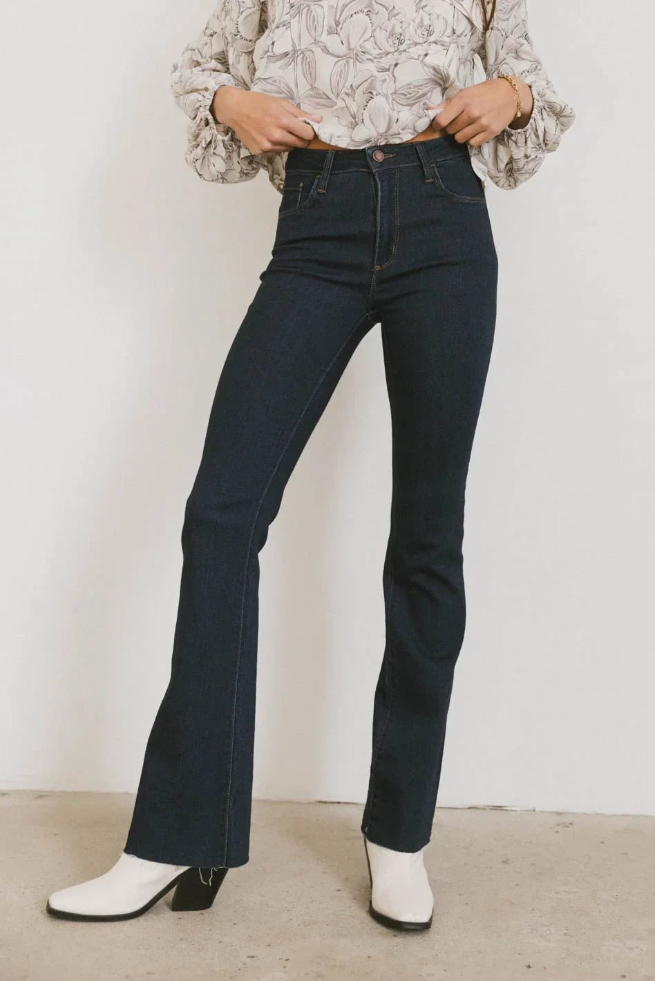 Bootcut denim in dark wash
