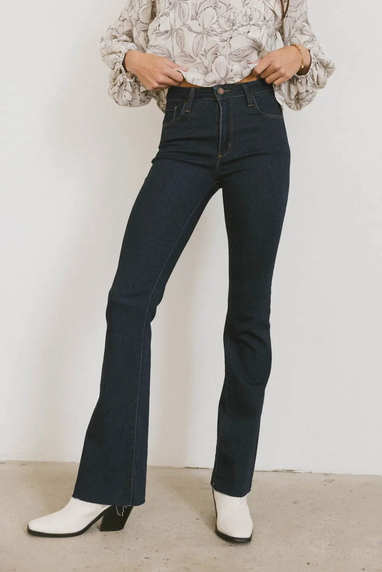 Bootcut denim in dark wash