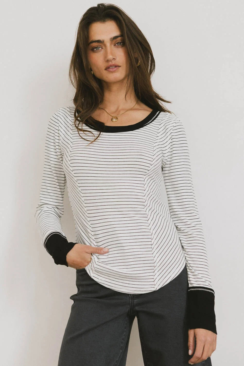 Long sleeves top in white