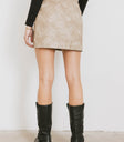 TAN VEGAN LEATHER MINI SKIRT
