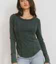 FOREST GREEN RIBBED TOP