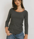Alexandra Striped Top in Slate - FINAL SALE