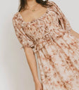 Square neck dress in cream