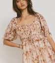 Short sleeves dress in cream