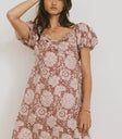 Short sleeves dress in mauve