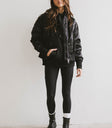 drawstring hoodie with bomber jacket