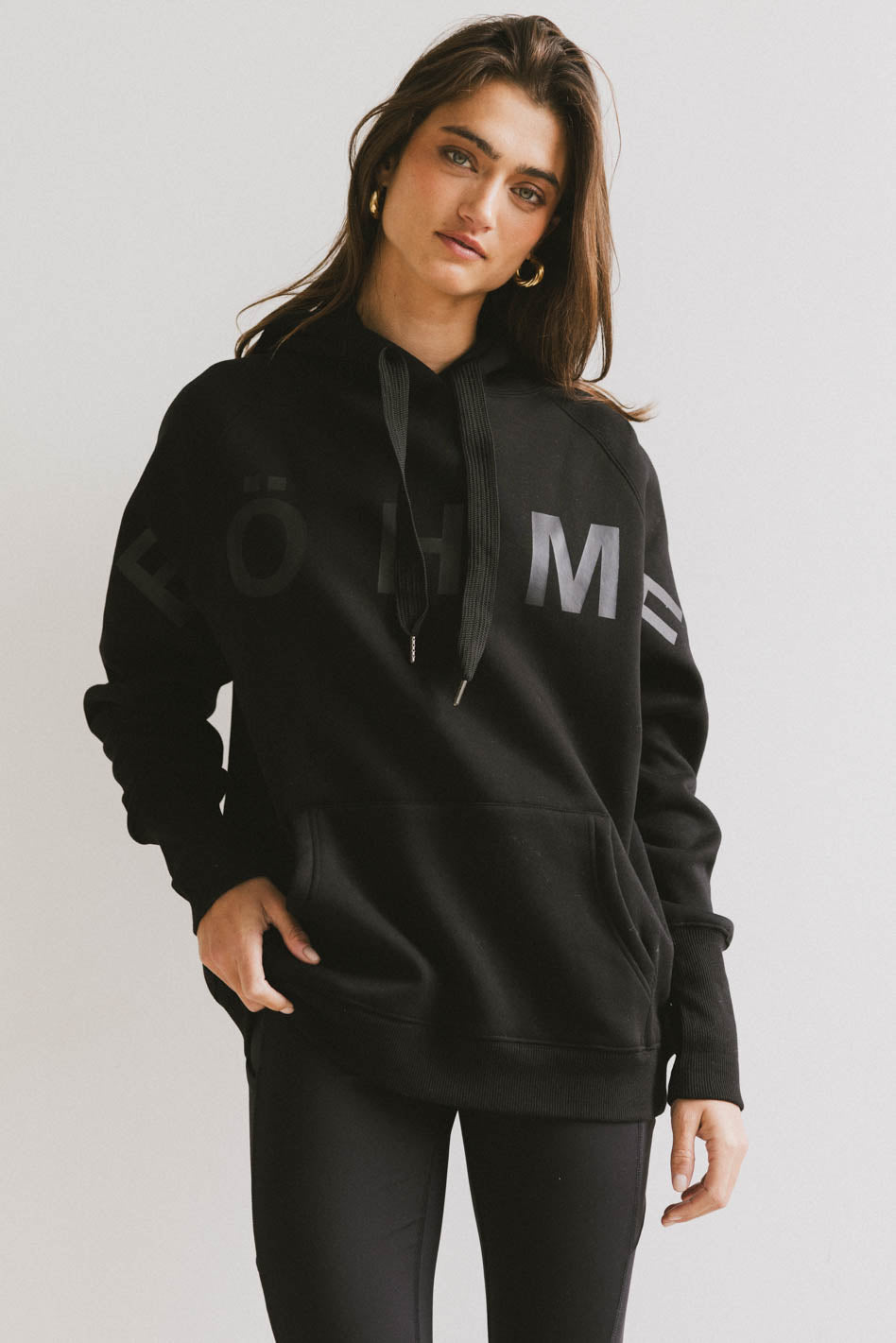 black drawstring hoodie