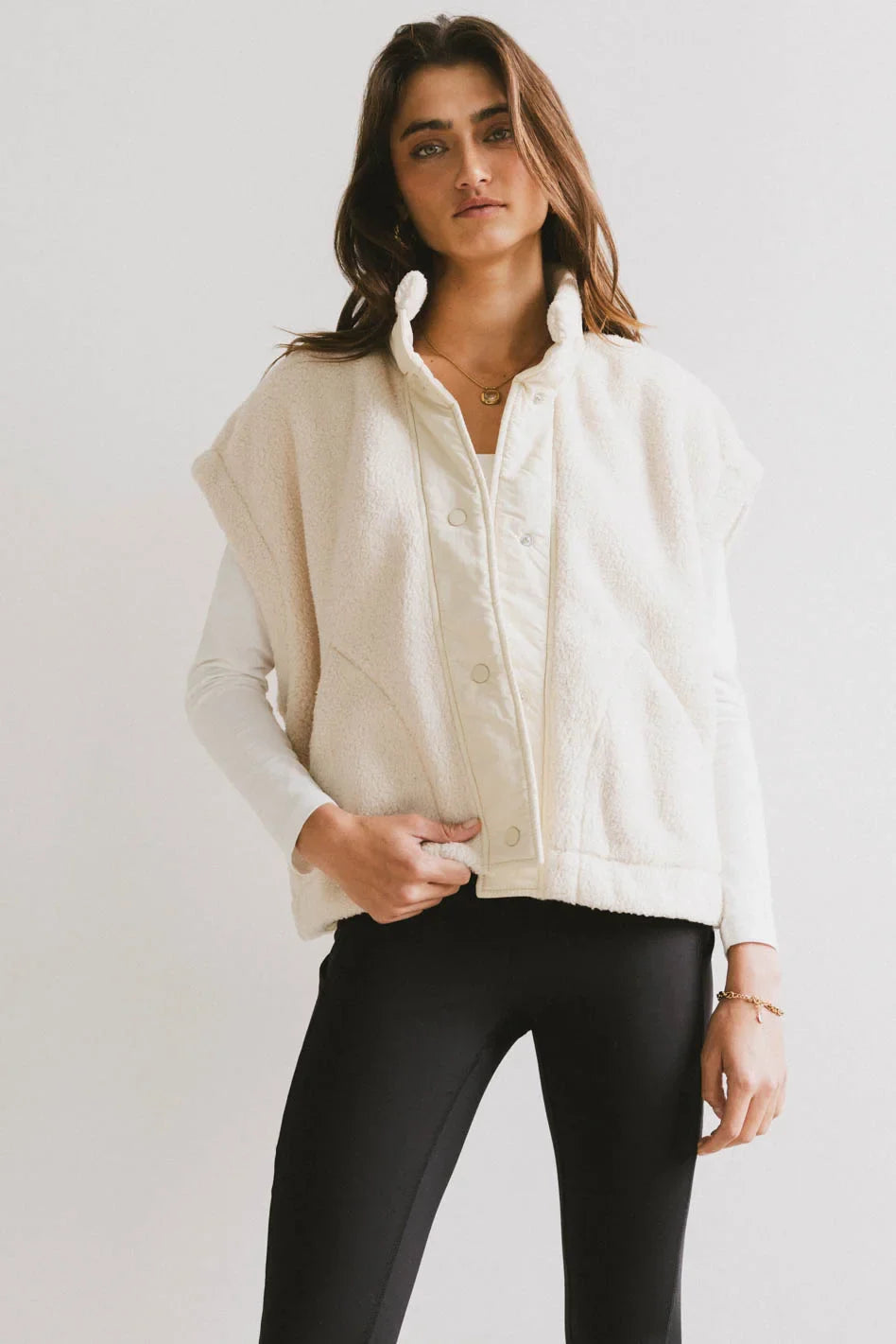 Puffy vest in ivory