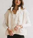 Button up vest in cream