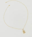 B letter necklace in gold