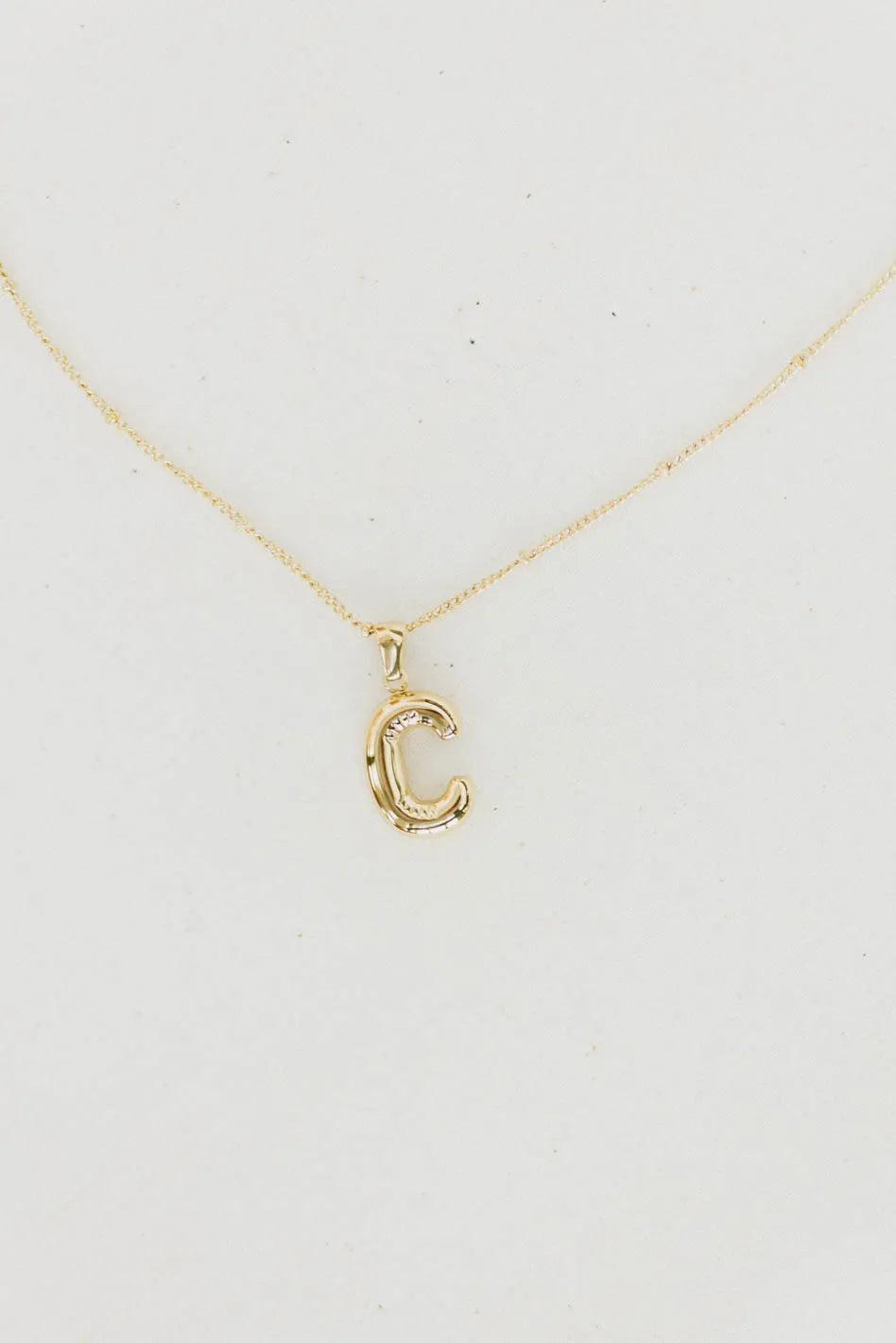 C Bubble letter necklace