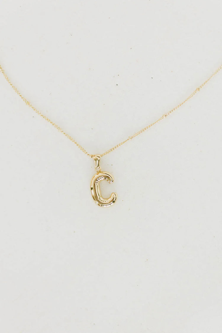 C Bubble letter necklace