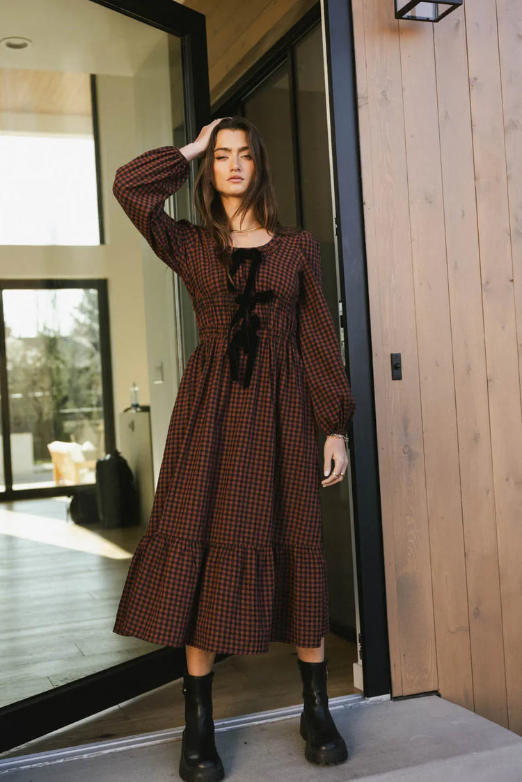 Midi dress in red