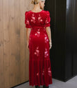Velvet dress in red
