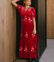 Red maxi dress