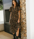 Midi dress in brown