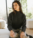 Mock neck sweater in charcoal