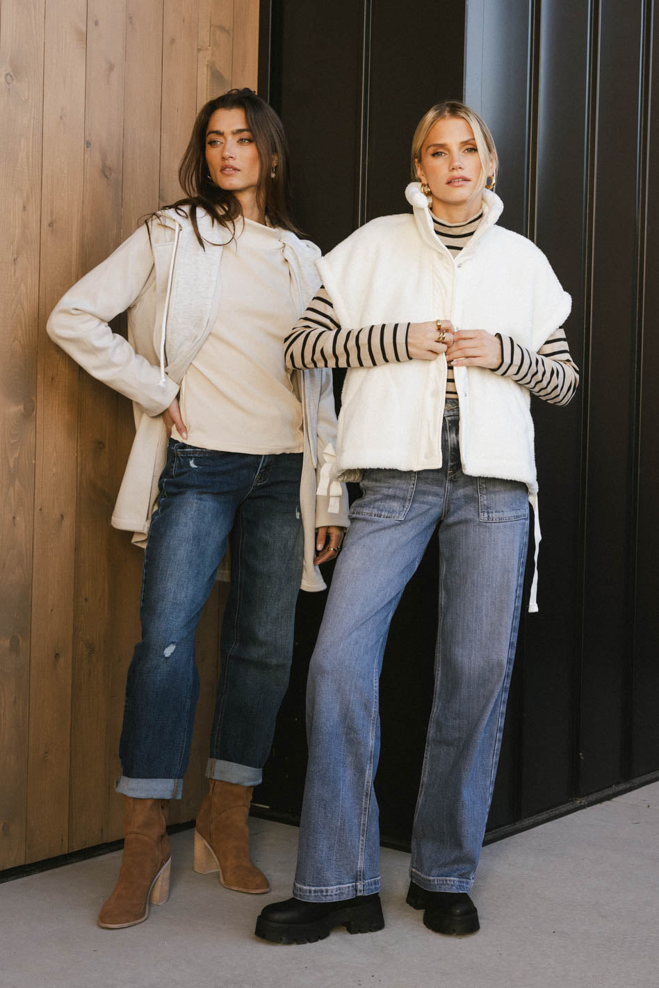 sherpa vest in ivory