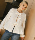 Round neck top in cream