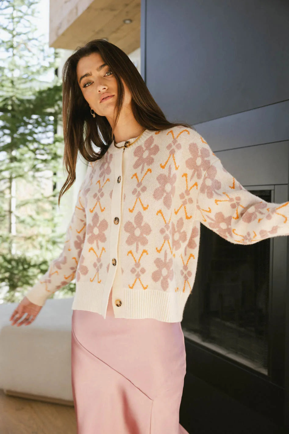 Floral cardigan in multi color