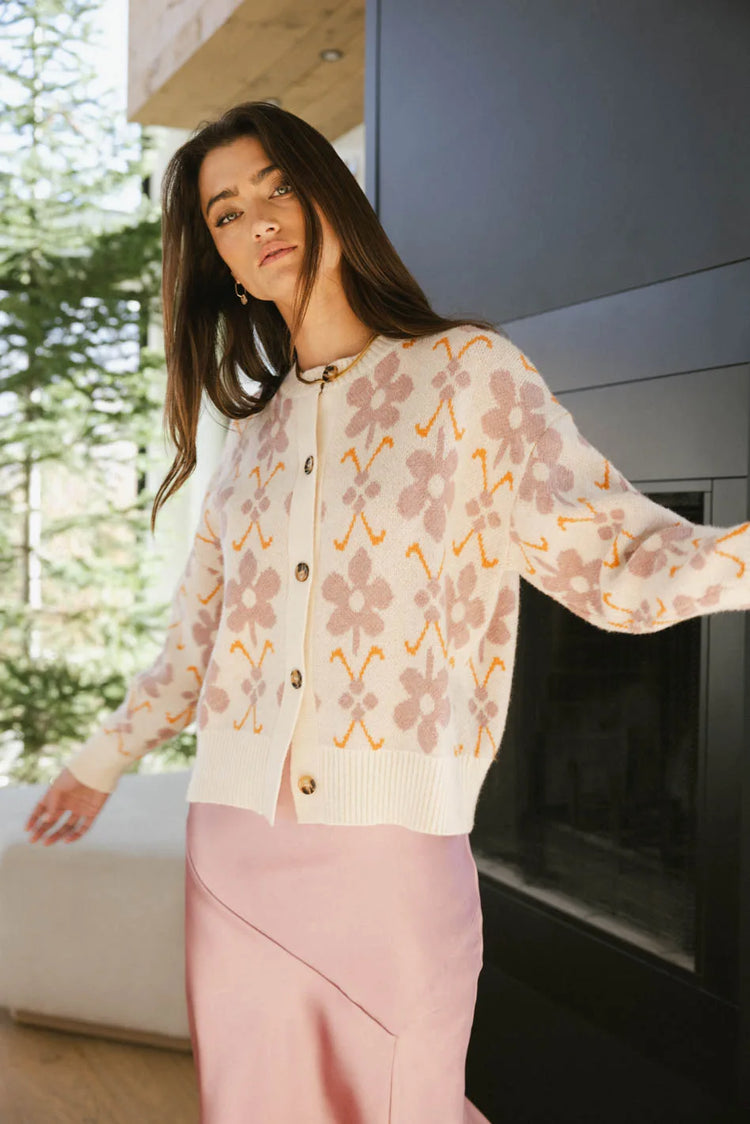 Floral cardigan in multi color