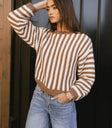 Striped sweater in brown