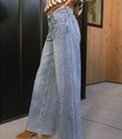 Plain color denim in medium wash