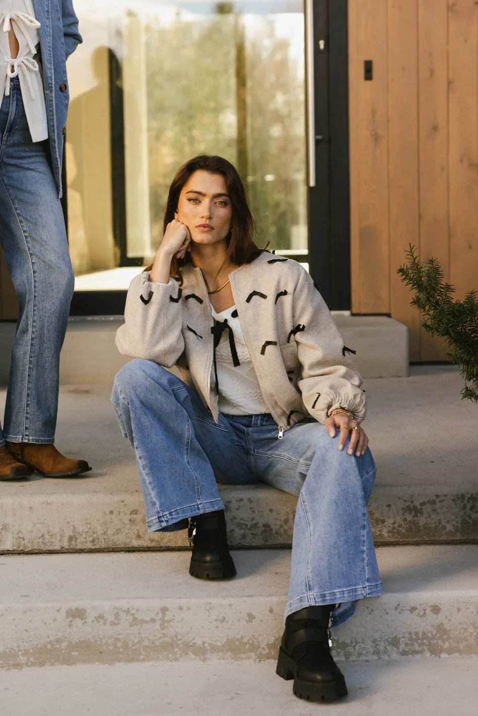 Bow details jacket