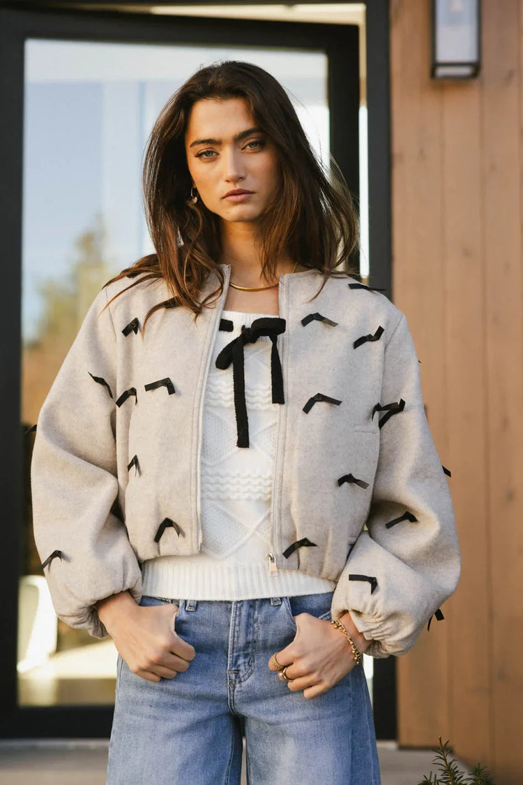 Zip up jacket in oatmeal