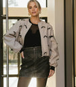 Front zipper mini skirt in black