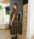 Printed dress in black