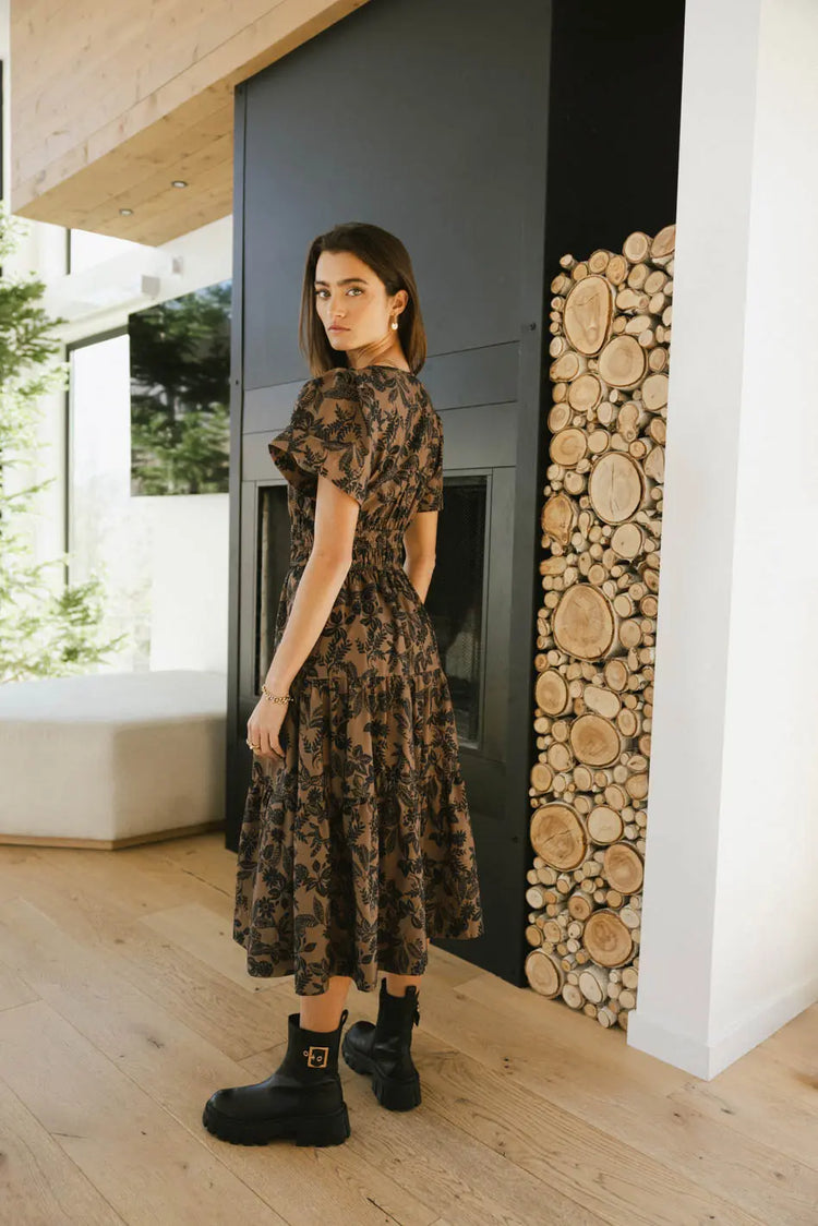 Printed dress in black