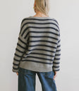 Striped sweater in two colors navy and grey