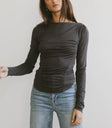 Round neck top in grey